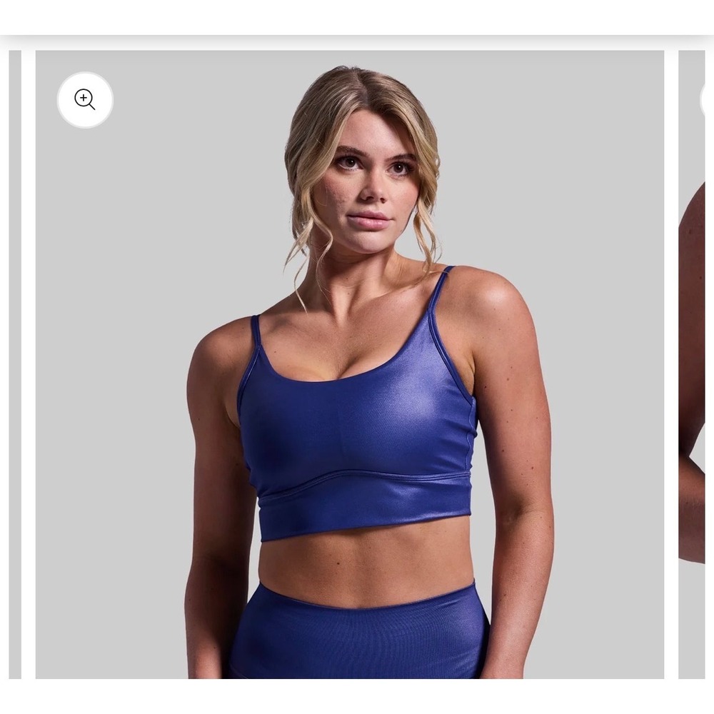 Born Primitive Radiance Sports Bra Metallic Blue Crisscross Back Womens Medium - Picture 2 of 6